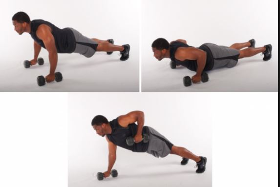 latihan fitness pemula dumbbell push up