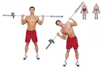 barbell side bend