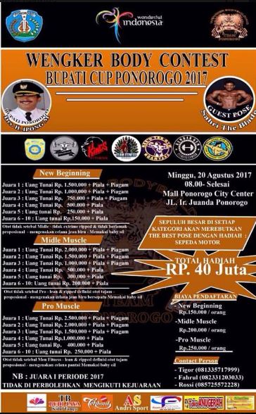 event Wengker Body Contest Bupati Cup Ponorogo 2017