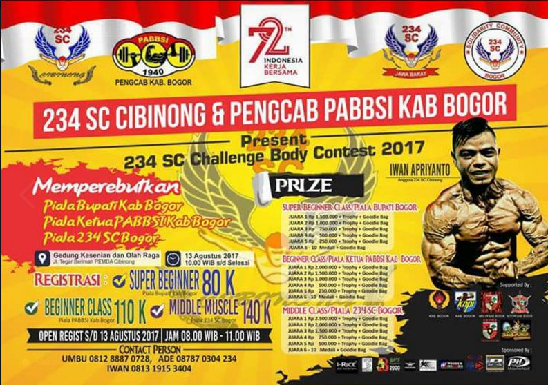 Event Bodycontes 234 SC CIBINONG CHALLENGE, BODY CONTEST 2017