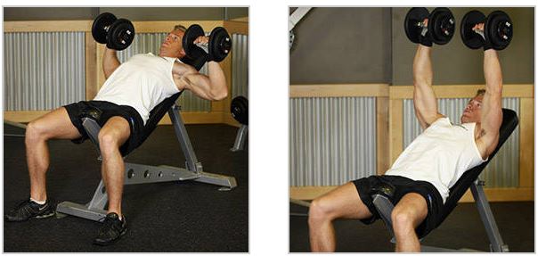 Latihan otot Dada Incline Dumbbell Press