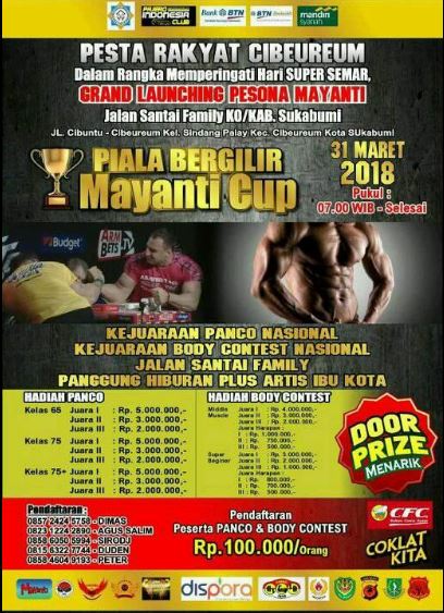 Event Bodycontes Dan Panco Nasional 31-Maret-2018 di kota Sukabumi