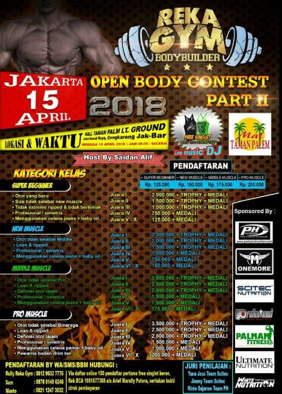 Open Bodycontes 15-April-2018 Jakarta Reka Gym